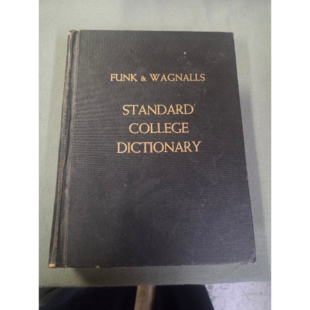 Funk & Wagnalls Standard College Dictionary Hardcover Black Gold Lettering Vtg